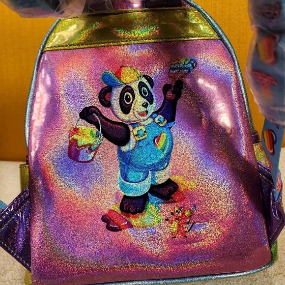 Loungefly | Bags | Loungefly Lisa Frank Color Block Holographic Glitter Mini Backpack New | Poshmark